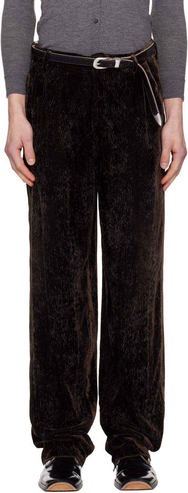 Brown Grampa Trousers by MAGLIANO