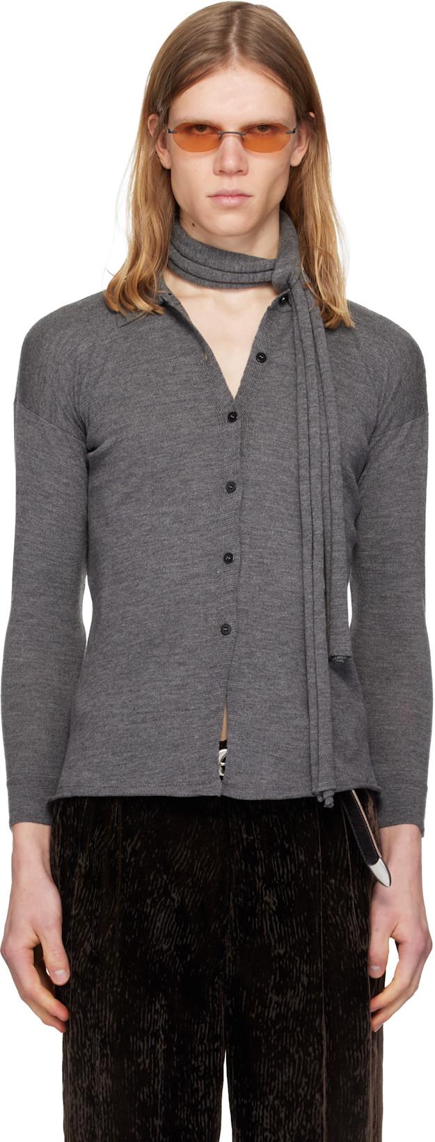 Gray Tipa Knitted Cardigan by MAGLIANO