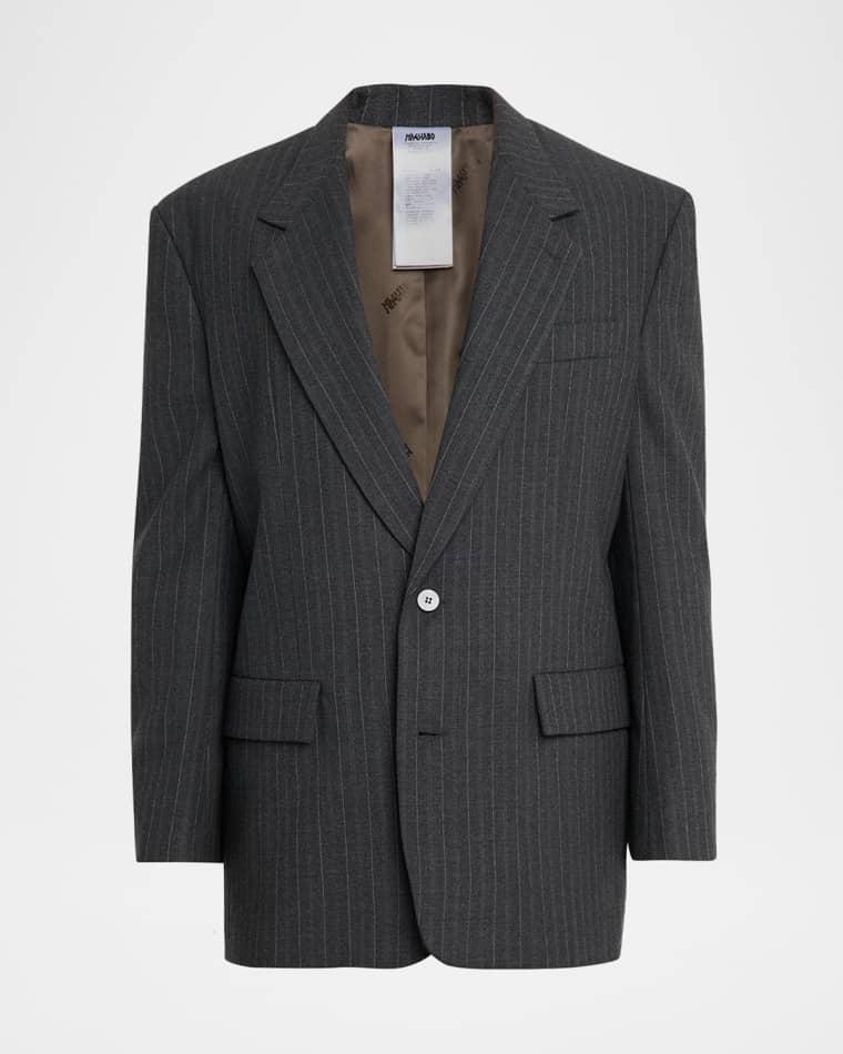 Men's Pinstripe Wool-Blend Two-Button Jacket by MAGLIANO