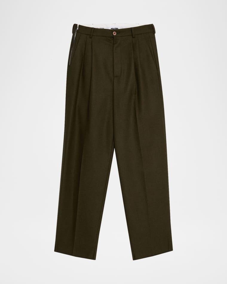 Men's Signature Wool Double-Pleat Pants by MAGLIANO