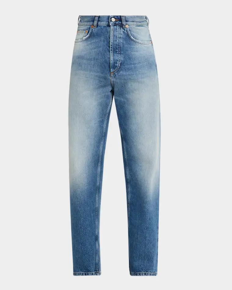 Men's Stonewashed Denim Straight-Leg Jeans by MAGLIANO