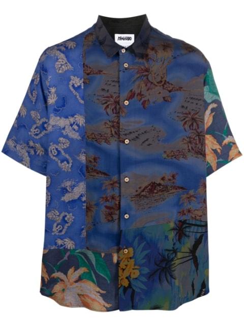 all-over graphic-print patchwork shirt by MAGLIANO