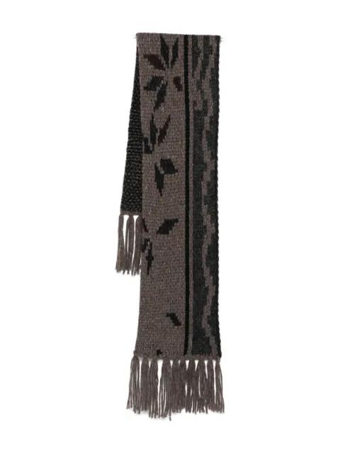 floral-pattern fringed scarf by MAGLIANO