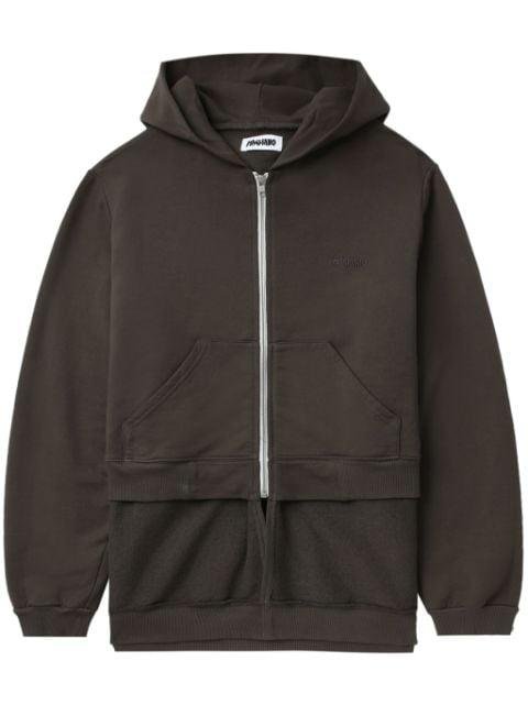 layered zip-up hoodie by MAGLIANO