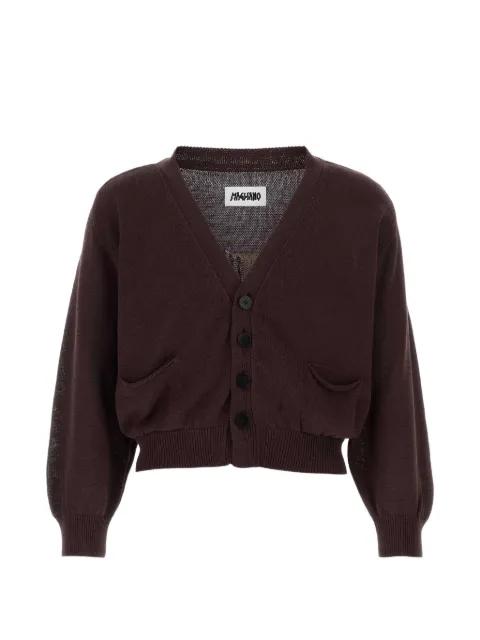 logo-intarsia cotton cardigan by MAGLIANO
