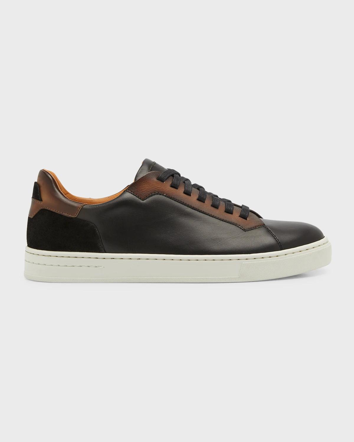Men's Amadeo Bicolor Leather Low-Top Sneakers by MAGNANNI