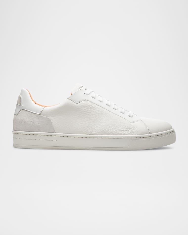 Men's Amadeo Tumbled Leather Low-Top Sneakers by MAGNANNI