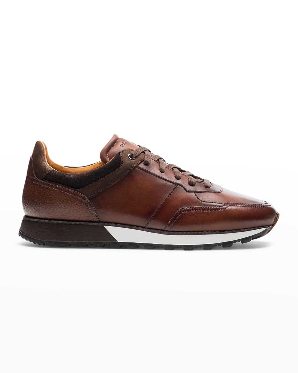 Men's Arco Mix-Leather Trainer Sneakers by MAGNANNI