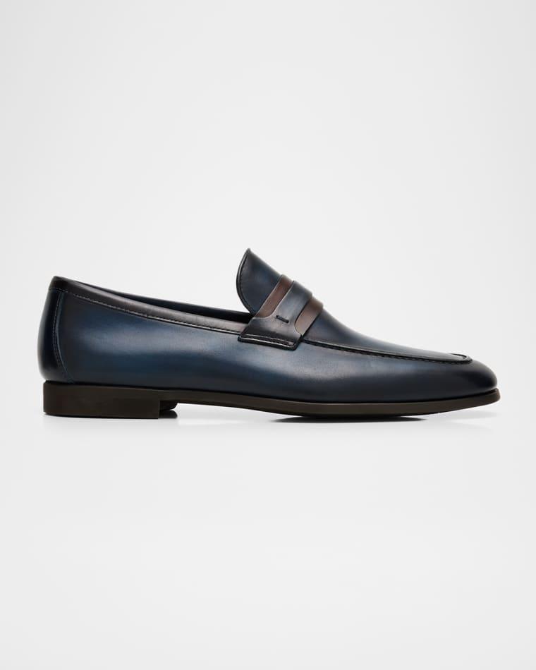 Men's Daniel Flex Two-Tone Leather Penny Loafers by MAGNANNI
