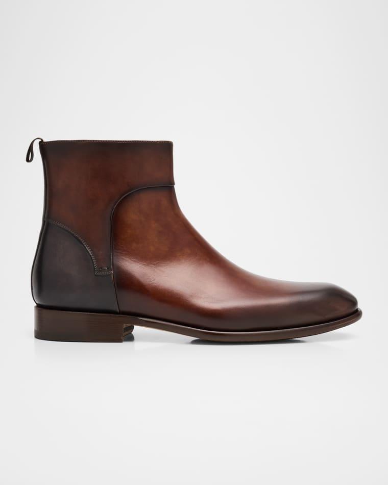 Men's Leather Ankle Boots by MAGNANNI