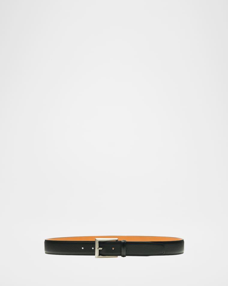 Men's Rocas Pebbled Leather Belt by MAGNANNI
