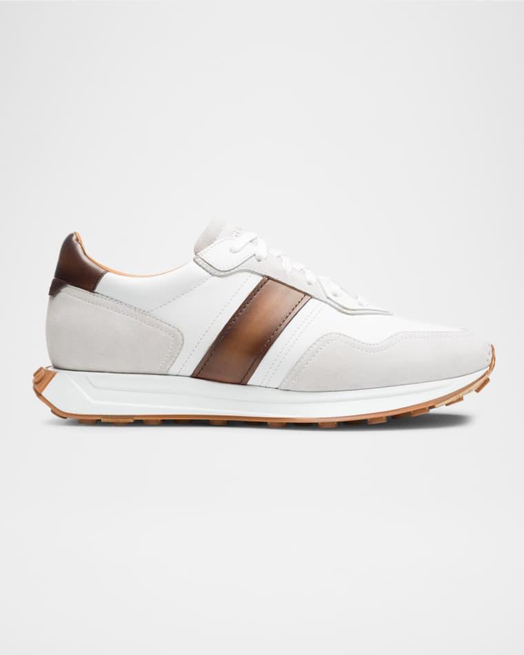Men's Romero II Leather and Suede Low-Top Sneakers by MAGNANNI