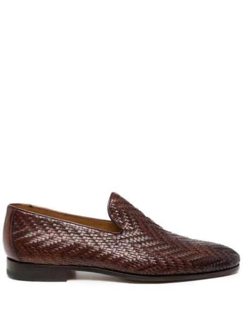 interwoven leather loafers by MAGNANNI