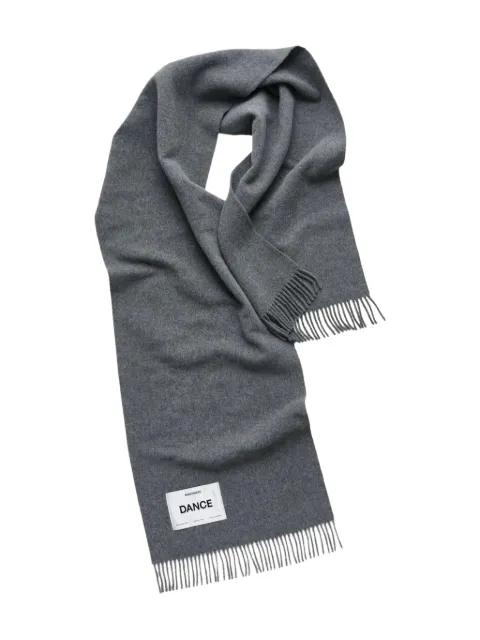 logo-appliqué fringed scarf by MAGNIBERG