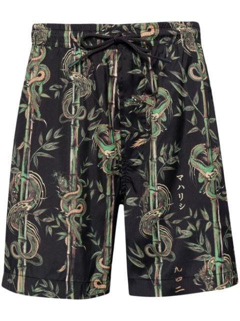 Dragon Bamboo swim shorts by MAHARISHI