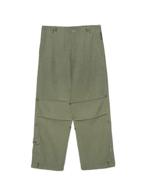 Sashiko-stitched wide-leg trousers by MAHARISHI