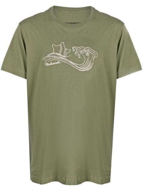 Songkran embroidered cotton T-shirt by MAHARISHI