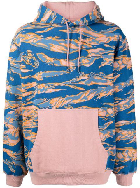 animal-print organic-cotton hoodie by MAHARISHI