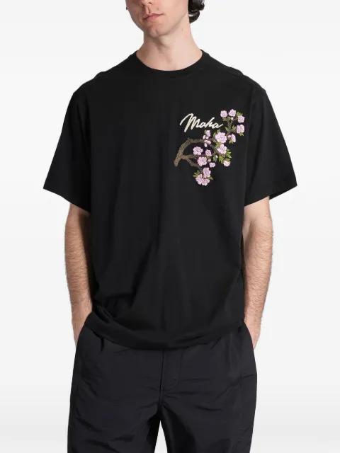 floral-embroidered t-shirt by MAHARISHI