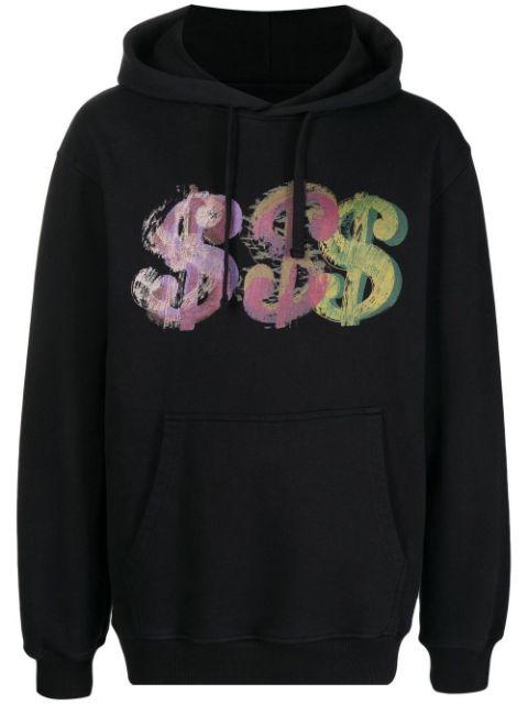 graphic-print drawstring hoodie by MAHARISHI