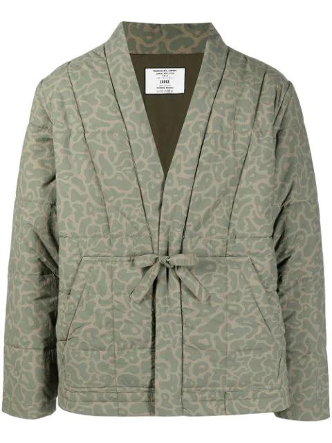 padded tie-waist jacket by MAHARISHI