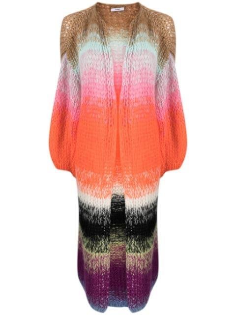 gradient-effect chunky-knit cardi-coat by MAIAMI