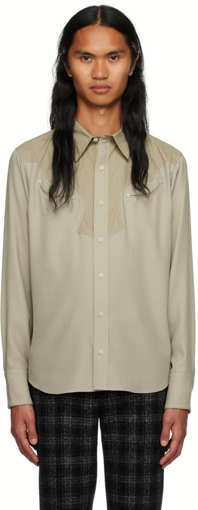 Beige Garrett Shirt by MAIDEN NAME