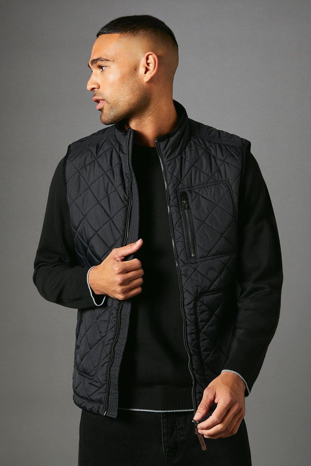 Black Diamond Quilted Gilet by MAINE