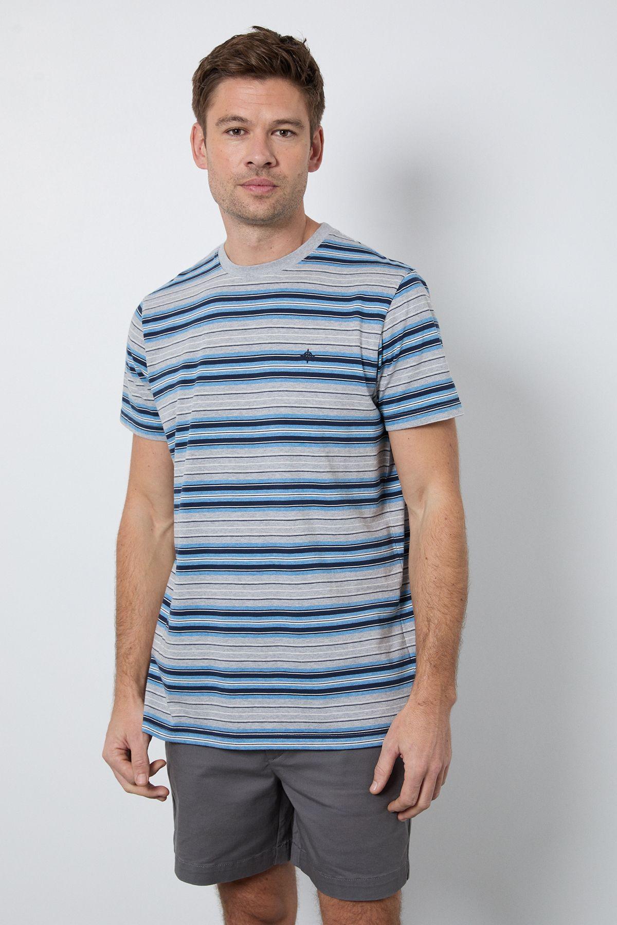 Blue Heritage Stripe T-Shirt by MAINE