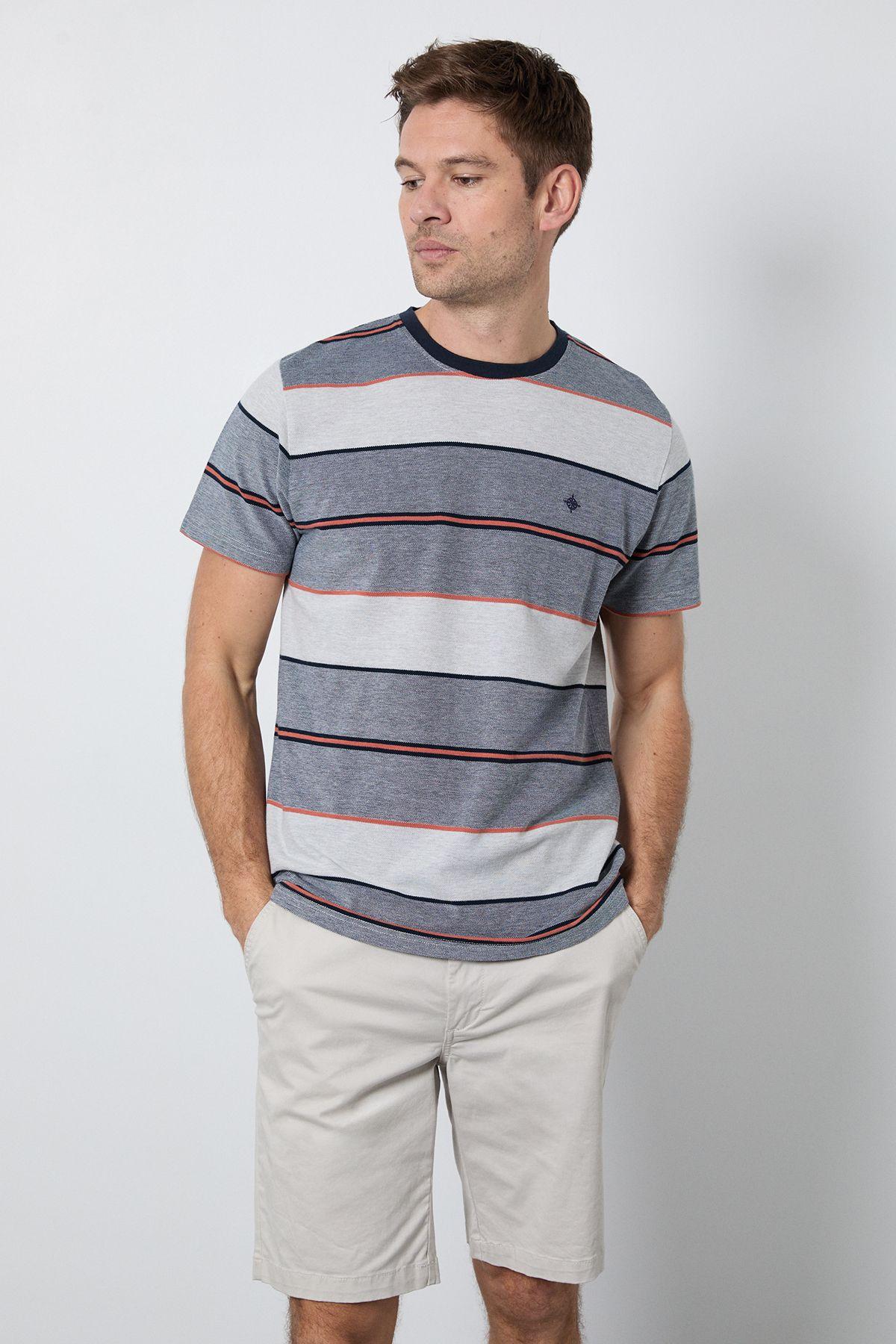 Light Grey Stripe T-Shirt by MAINE