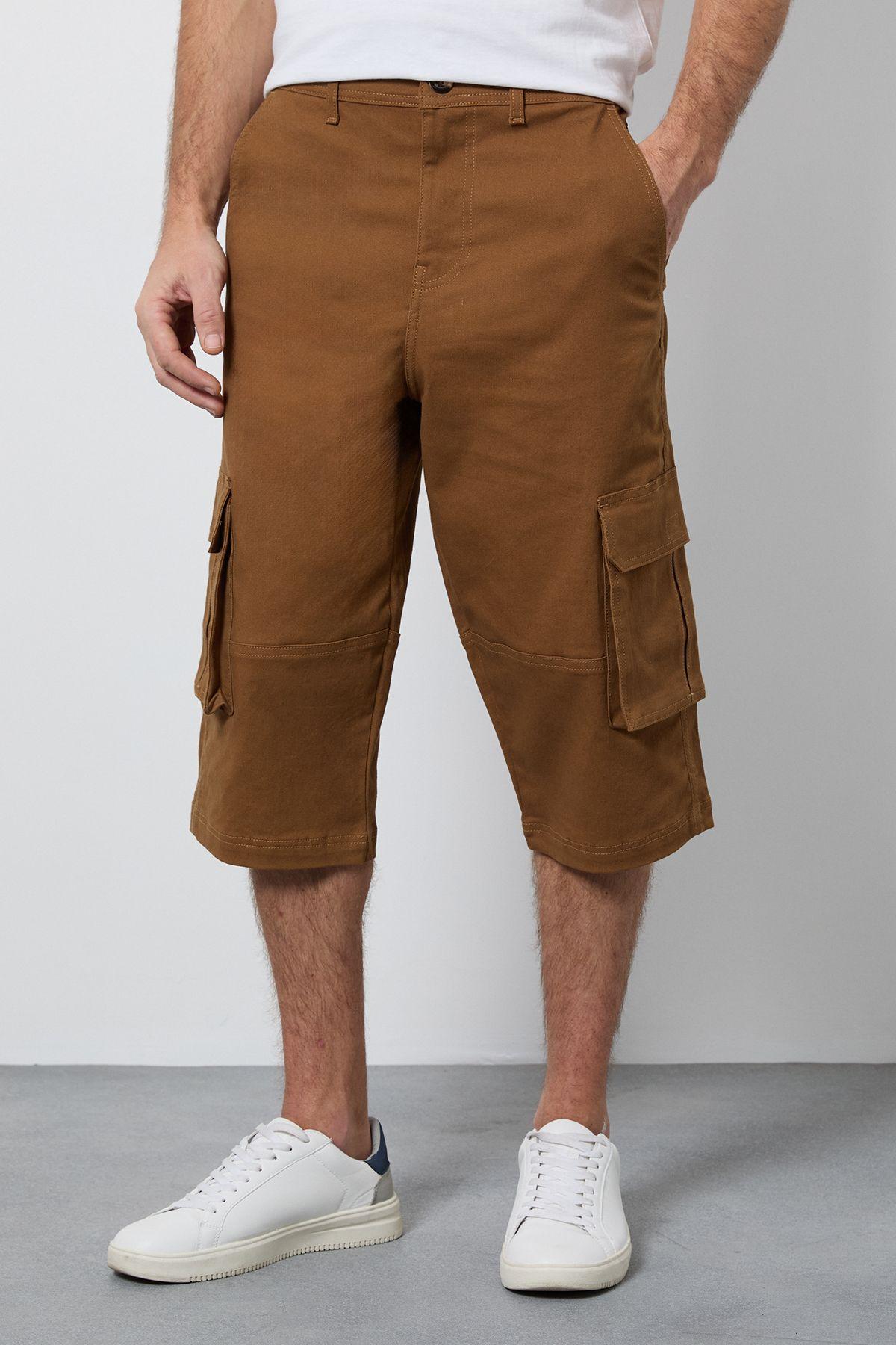 Tobacco 3/4 Cotton Cargo Short by MAINE