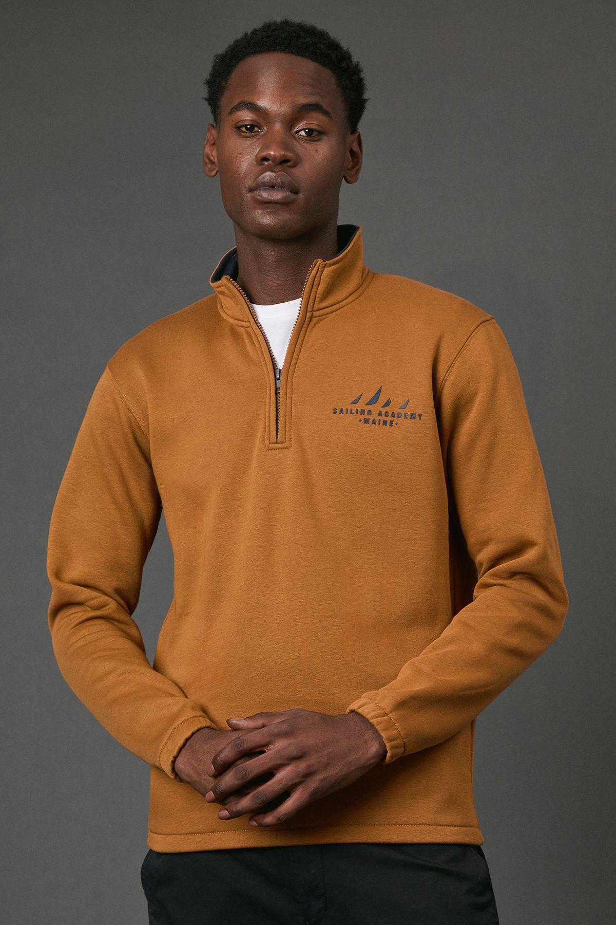 Tobacco Sailing Academy Half Zip Jumper by MAINE