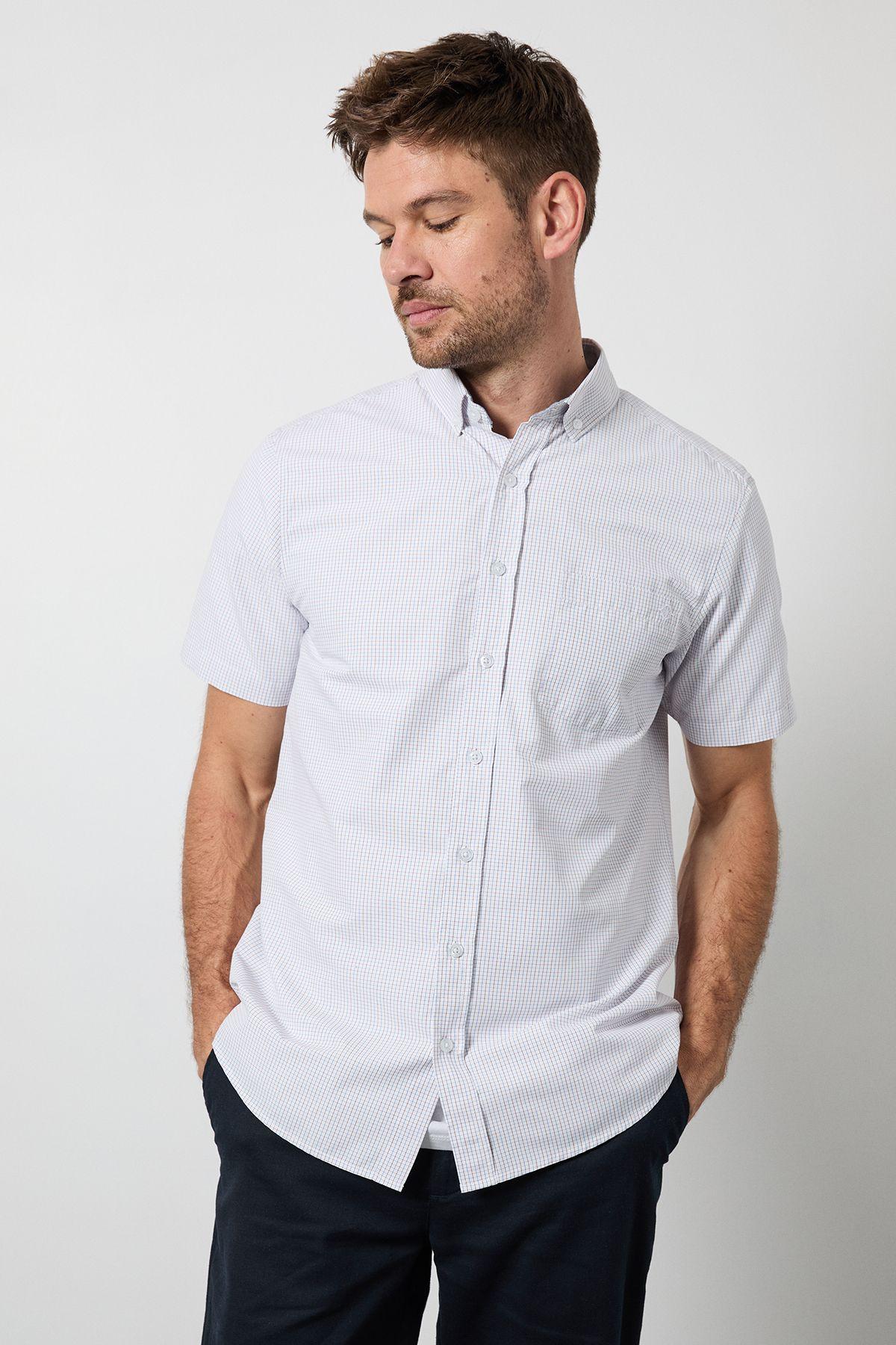 White Green Heritage Check Short Sleeve by MAINE