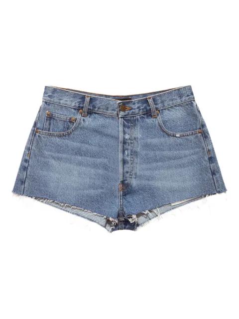 frayed denim shorts by MAINLESS