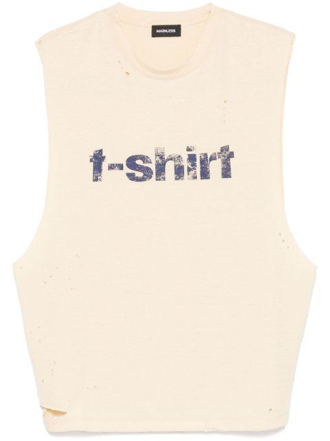 oversize sleeveless T-shirt by MAINLESS