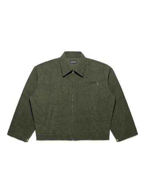 zip-up collared jacket by MAINLESS