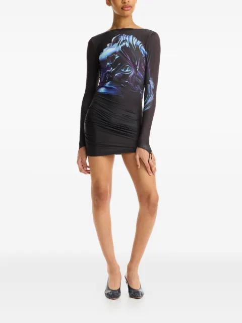 Sculpture-print long-sleeves mini dress by MAISIE WILEN