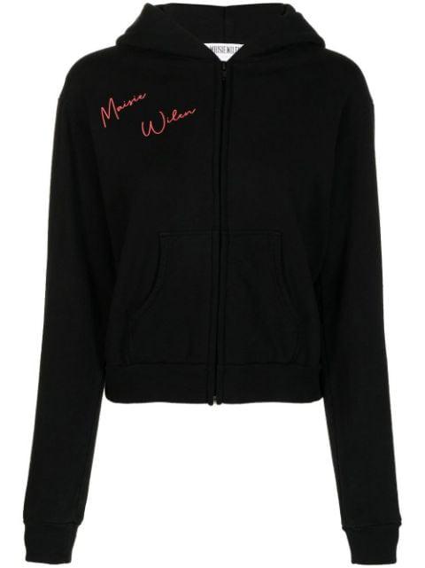 graphic-print zipped hoodie by MAISIE WILEN
