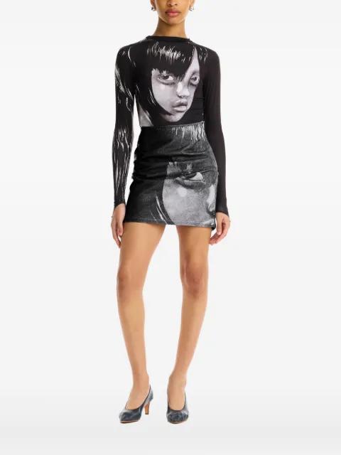portrait-print top by MAISIE WILEN