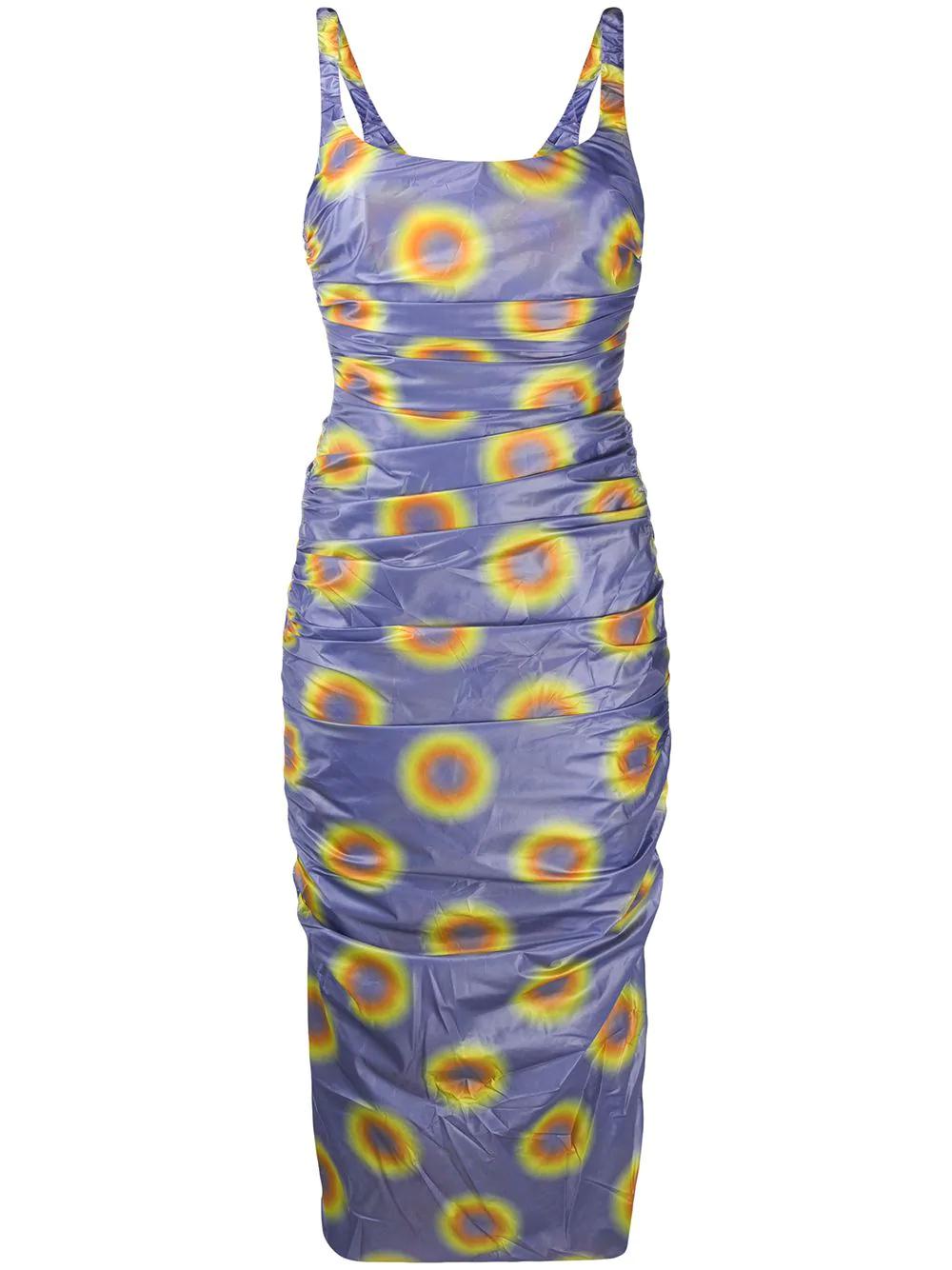 ruched gradient polka dot dress by MAISIE WILEN