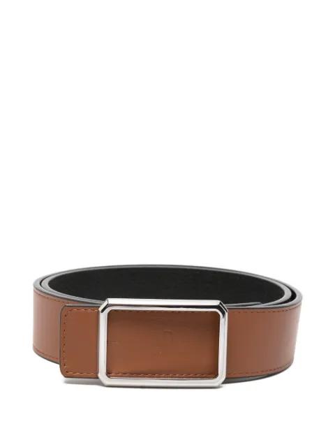 logo-debossed rectangular-buckle belt by MAISON BOINET