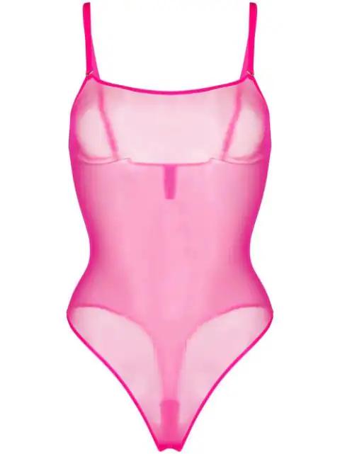 Corps à Corps Neon thong-style bodysuit by MAISON CLOSE