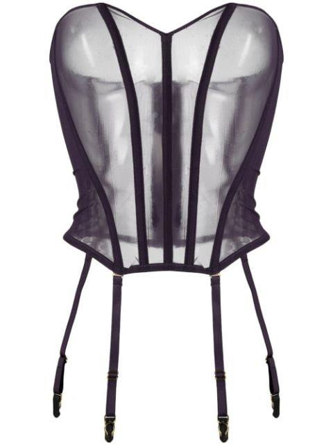 L'Amoureuse mesh-panelling corset by MAISON CLOSE