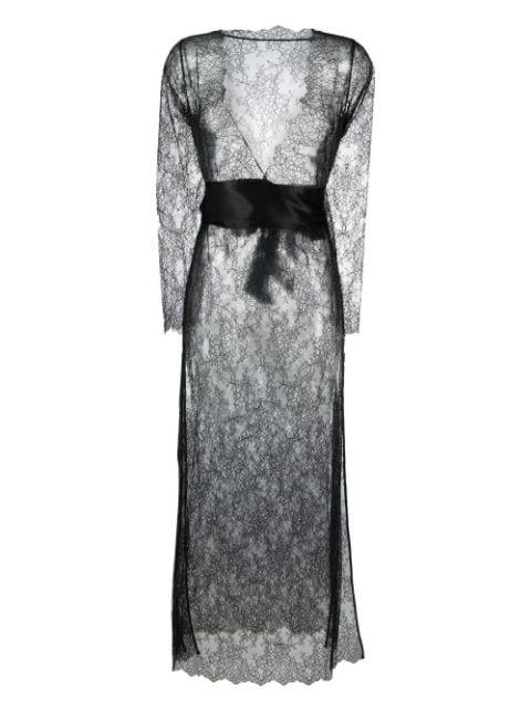 Rendez-Vous floral-lace wrap dress by MAISON CLOSE