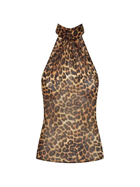 Safari leopard-print halterneck top by MAISON CLOSE