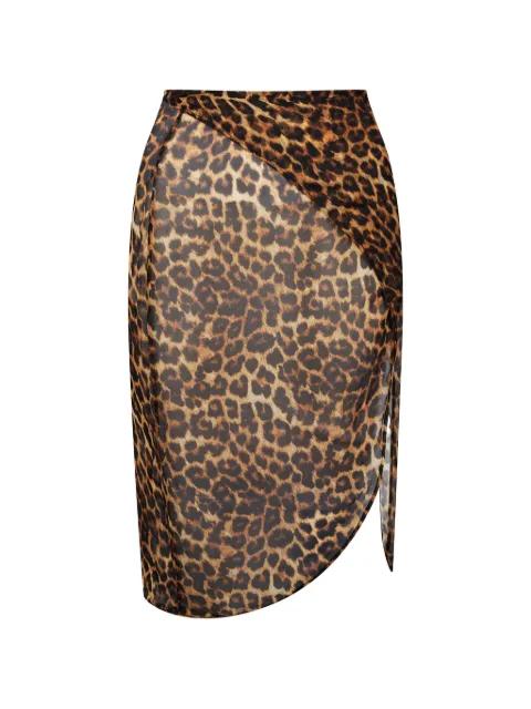 Safari leopard-print mini wrap skirt by MAISON CLOSE