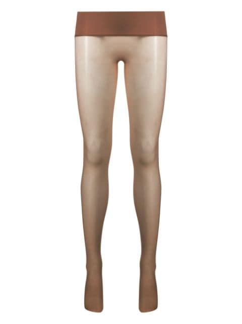 Seamless Crotchless Tights semi-sheer tights by MAISON CLOSE