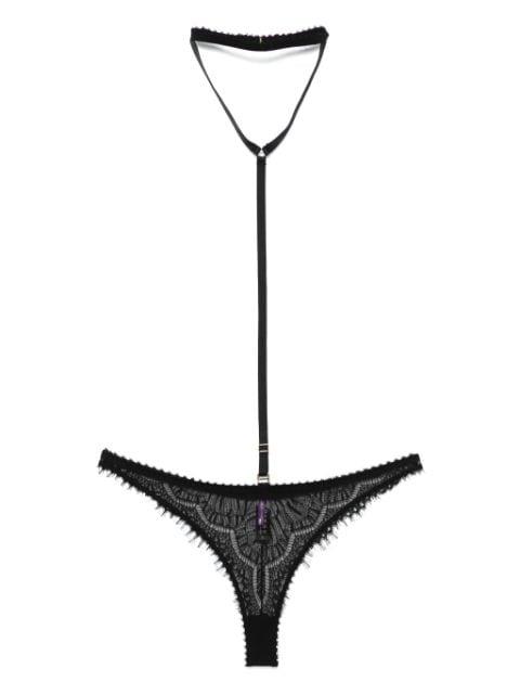 black thong and harness by MAISON CLOSE