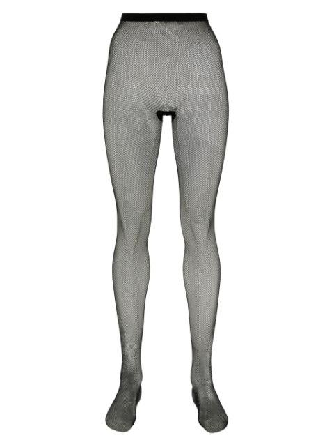fishnet lurex-detail tights by MAISON CLOSE