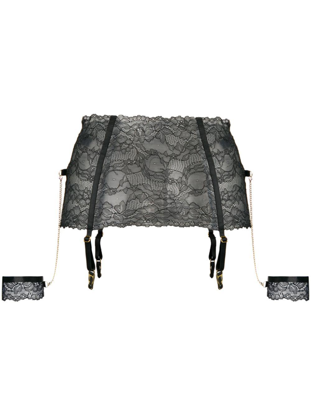garter belt and handcuffs set by MAISON CLOSE